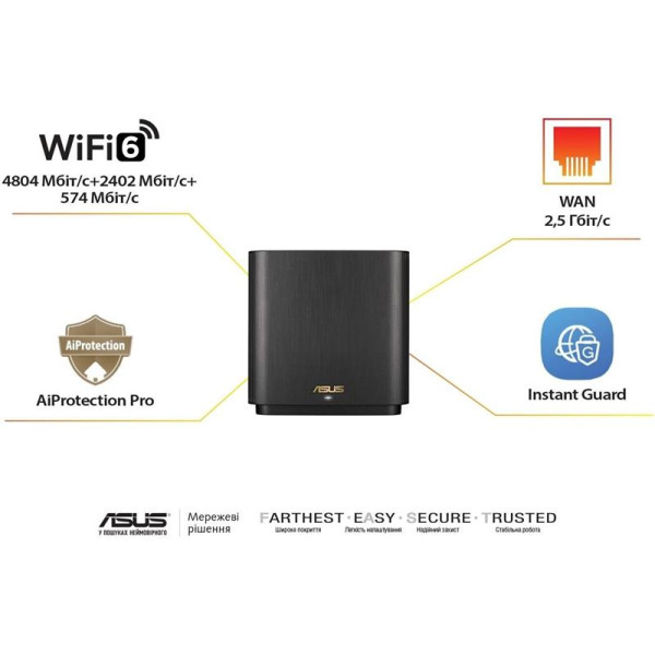 Купити Wi-Fi Mesh-система Asus ZenWiFi XT9 1pk Black (90IG0740-MO3B50)