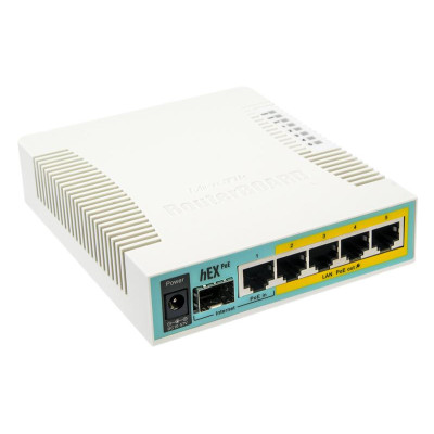Купити Маршрутизатор MikroTik RouterBoard RB960PGS hEX PoE (800MHz/128Mb, 1xUSB, 5х1000Мбит, Passive PoE)