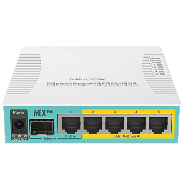 Купить Маршрутизатор MikroTik RouterBoard RB960PGS hEX PoE (800MHz/128Mb, 1xUSB, 5х1000Мбит, Passive PoE)