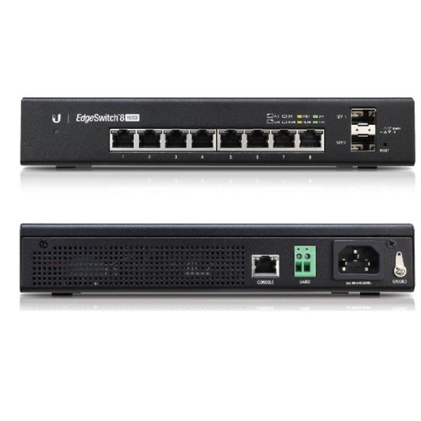 Купить Комутатор Ubiquiti EdgeSwitch ES-8-150W (8x1GE, 2xSFP, PoE+/Passive PoE, 150W max)