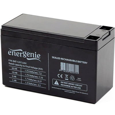 Купити Акумуляторна батарея EnerGenie 12V 7.5AH (BAT-12V7.5AH) AGM
