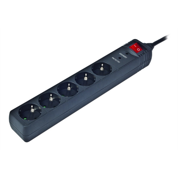 Купить Мережевий фільтр EnerGenie SPG5-C-10  5 розеток, 3 м, Black