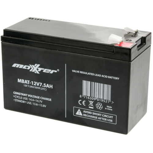 Купити Акумуляторна батарея Maxxter 12V 7.5AH (MBAT-12V7.5AH) AGM