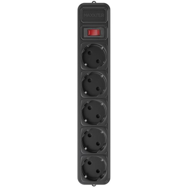 Купить Фильтр живлення Maxxter 5 розеток 4.5м (SPM5-G-15B) чорний