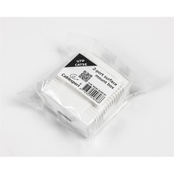 Купить Розетка Cablexpert (NCAC-2U5E-01) 2хRJ-45, Cat5Е, зовнішня, біла