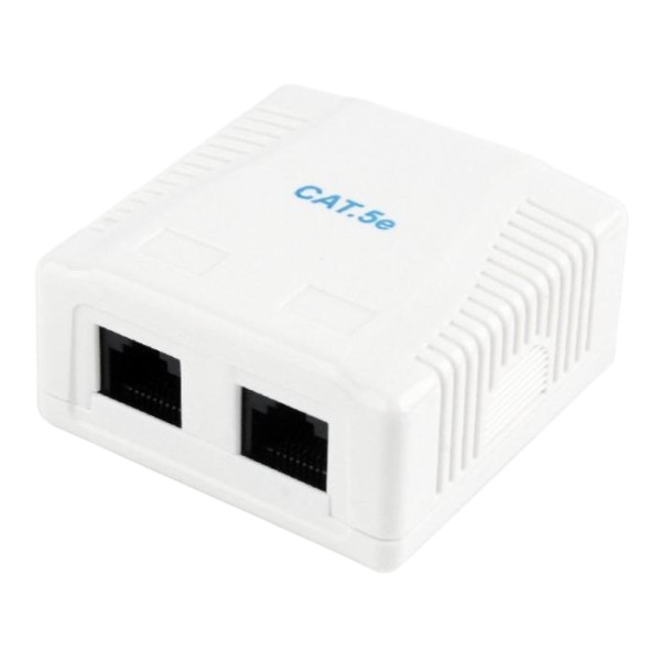 Купить Розетка Cablexpert (NCAC-2U5E-01) 2хRJ-45, Cat5Е, зовнішня, біла