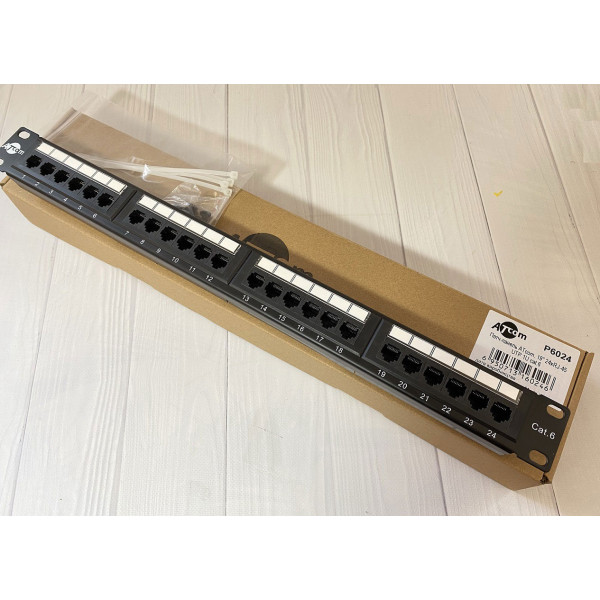 Купити Патч-панель ATcom P6024 19" 24хRJ-45 UTP 1U cat.6