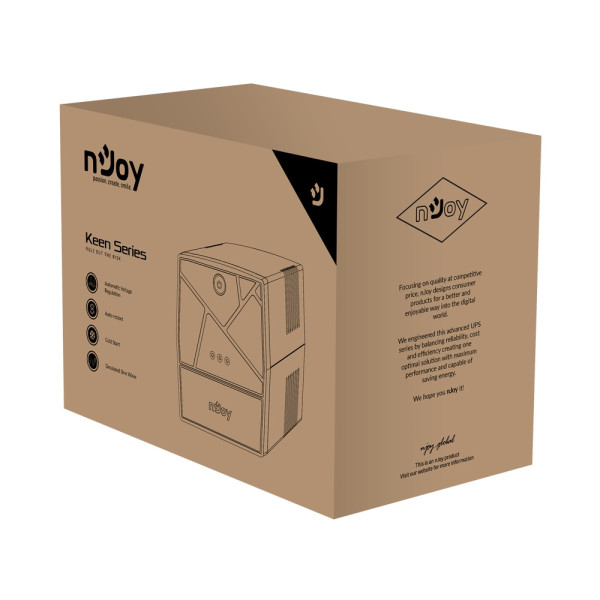 Купити Джерело безперебійного живлення NJOY Keen 1000 (UPLI-LI100KE-CG01B) Lin.int., AVR, 4 x евро, пластик
