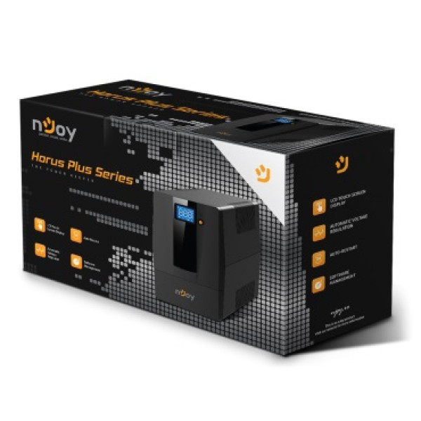 Купити Джерело безперебійного живлення NJOY Horus Plus 800 (PWUP-LI080H1-AZ01B) Lin.int., AVR, 2 x евро, USB, LCD, пластик