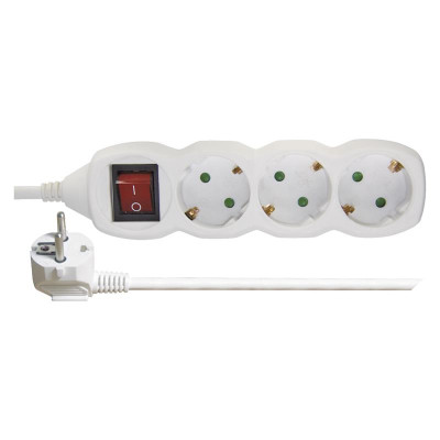 Купити Фільтр живлення Emos (P1323R) з вимикачем, 3 розетки, 1.5мм2, 3м, White