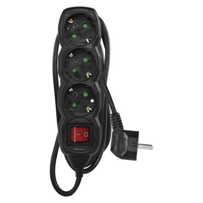 Купить Фильтр питания Emos (PC1321R) с выключателем, 3 розетки, 1.5м, Black