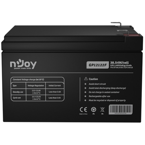 Купити Акумуляторна батарея Njoy GP12122F 12V 12AH (BTVACATBCTI2FCN01B) AGM