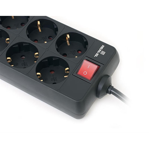 Купить Фільтр живлення REAL-EL RS-8 Protect 1.8 м Black