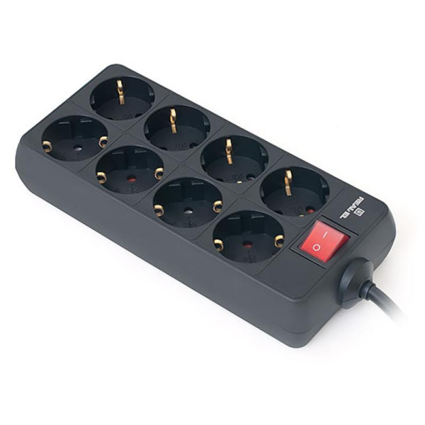 Купить Фільтр живлення REAL-EL RS-8 Protect 1.8 м Black