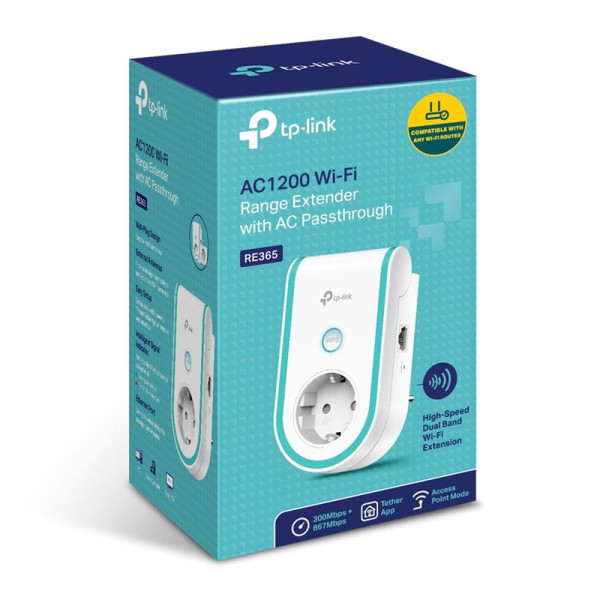 Купити Бездротовий повторювач/розширювач WiFi сигналу TP-Link RE365