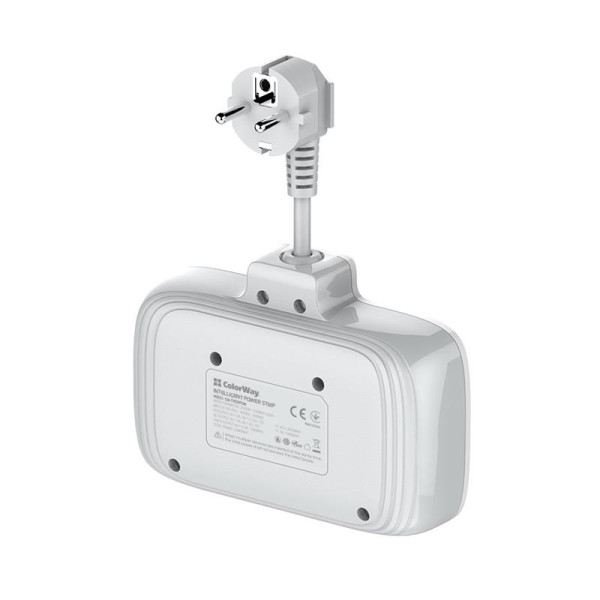 Купить Фільтр живлення ColorWay CW-CHE24PDW 2 розетки, 4 USB, 2.5 cм, білий