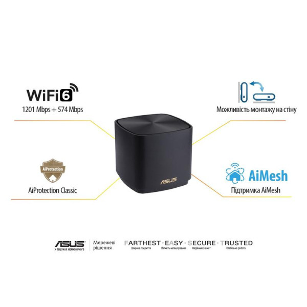 Купити Wi-Fi Mesh-система Asus ZenWiFi XD4 Plus 2pk Black (90IG07M0-MO3C30)