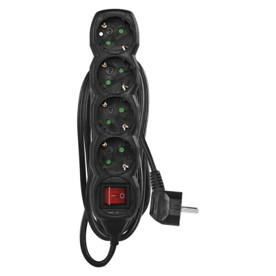 Купити Фільтр живлення Emos (PC1425R) з вимикачем, 4 розетки, 5м, Black