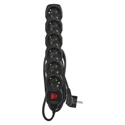 Купить Фильтр питания Emos (PC1621R) с выключателем, 6 розеток, 1.5м, Black
