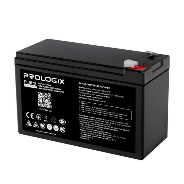 Купити Акумуляторна батарея Prologix 12V 9AH (PL12-9) AGM