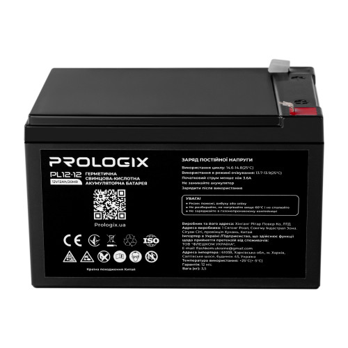Купити Акумуляторна батарея Prologix 12V 12AH (PL12-12) AGM