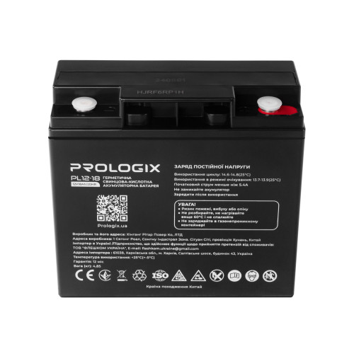 Купити Акумуляторна батарея Prologix 12V 18AH (PL12-18) AGM