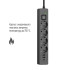 Купить Фільтр живлення ColorWay CW-CHE432PDB 4 розетки, 3USB (2USB-A + 1 TYPE-C) (24W), 2м, Black