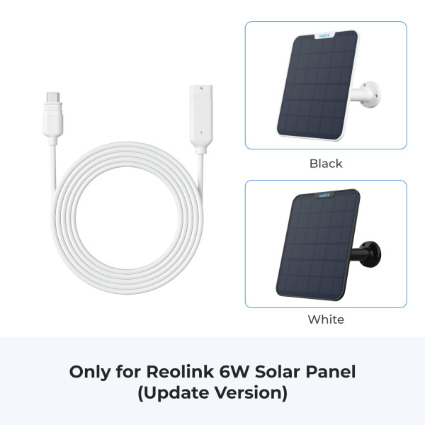Купити Кабель подовжувач для сонячної панелі 4,5 М Reolink Solar EX Cable(USB-C) White