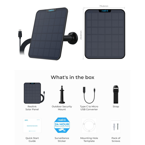 Купити Сонячна панель Reolink Solar Panel 2 Black
