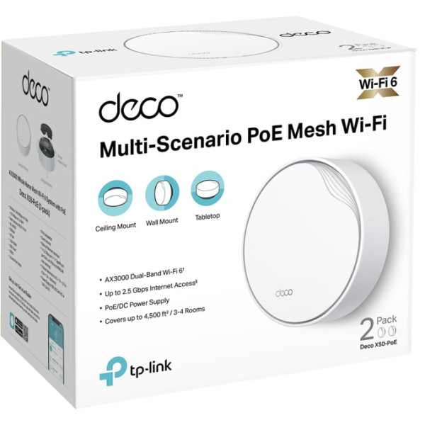Купити WiFi Mesh-система TP-Link Deco X50-PoE(2-pack)