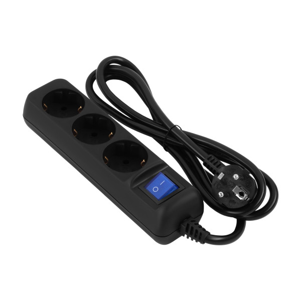 Купити Фільтр живлення 2E (2E-U03ESM1.5BK) 3 розетки, 1.5 м, Black