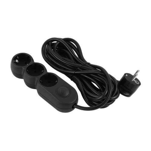 Купить Фільтр живлення 2E (2E-U03VES5MBK) 3 розетки, 5 м, Black