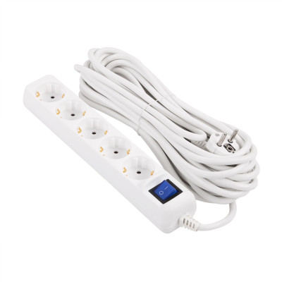 Купить Фільтр живлення 2E (2E-U05ES15M10WH) 5 розеток, 10 м, White