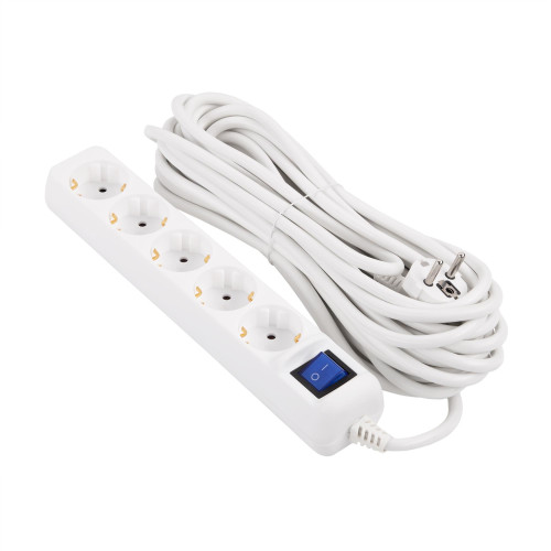 Купить Фільтр живлення 2E (2E-U05ES15M10WH) 5 розеток, 10 м, White