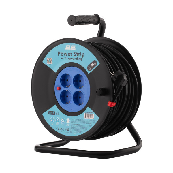 Купить Фільтр живлення 2E (2E-CR4315IP20M50) 4 розеток, 50 м, Black