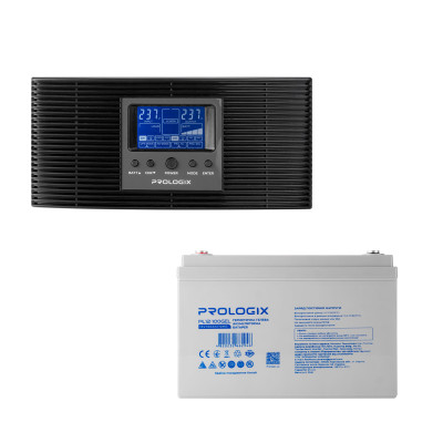 Купить Комплект резервного живлення Prologix 1200 (PLP1200XL) 1200VA/1000Вт + АКБ PL12-100GEL, GEL