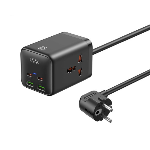 Купить Мережевий фільтр XO (WL24.black) 2 розетки, 2 х USB, 2 x USB-C, 1.5 м, Black