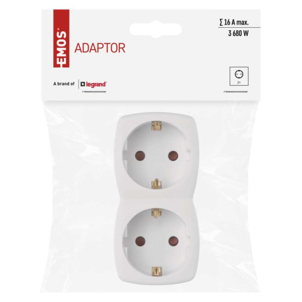 Купить Фильтр питания Emos (P00252N) с заземлением, 2 розетки White