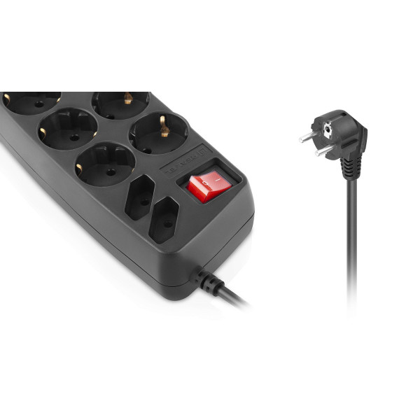 Купить Фільтр живлення REAL-EL RS-10 Protect 1.8 м Black