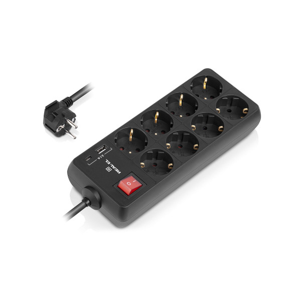Купить Фільтр живлення REAL-EL RS-Protect 805 3м Black (EL122300043)
