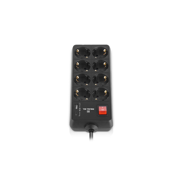 Купить Фільтр живлення REAL-EL RS-Protect 805 3м Black (EL122300043)