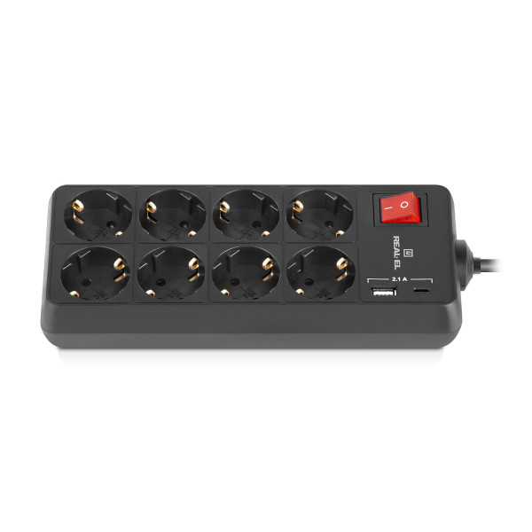 Купити Фільтр живлення REAL-EL RS-Protect 805 1.8м Black (EL122300042)