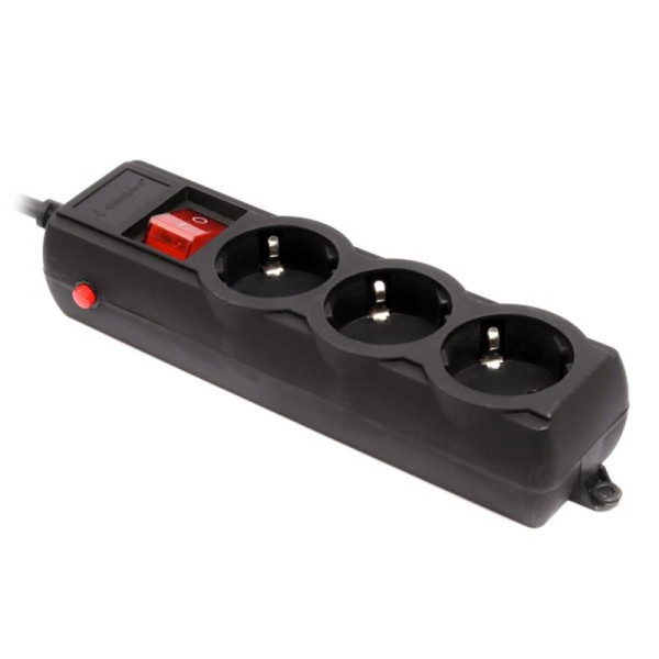 Купить Фільтр живлення Gembird Pro (SPG3-G-10B-PRO) 3 розетки, 3м, чорний