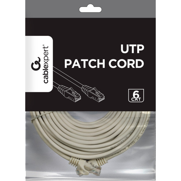 Купить Патч-корд UTP Cablexpert (PP6U-CU-15M) Cat.6, литой, 50u" штекер с защелкой, 15м, серый