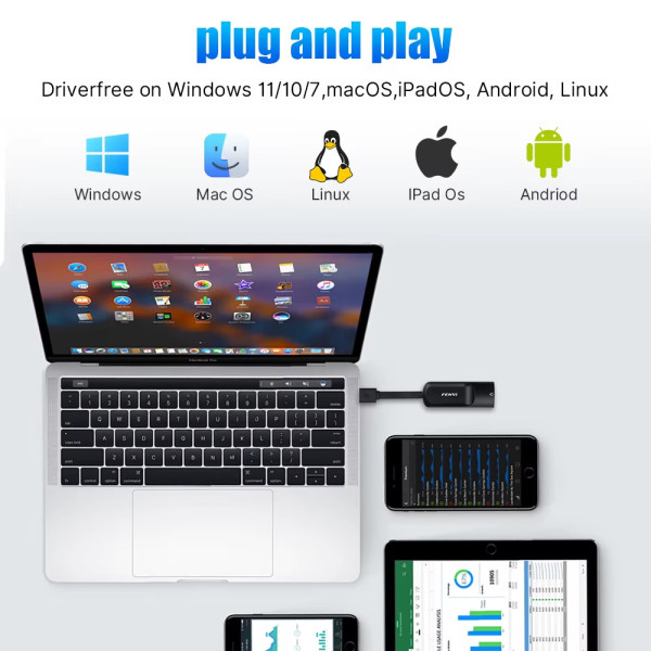 Купить Мережевий адаптер Fenvi USB 3.0 - LAN RJ45