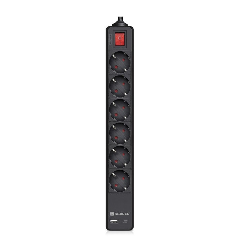 Купити Фільтр живлення REAL-EL RS-Protect 605 3м Black (EL122300041)