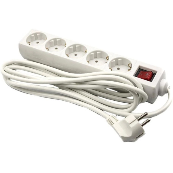 Купить Фільтр живлення PowerPlant JY-1052/3 (PPSA08M30S5) 5 розеток, 3 м, білий, кульок