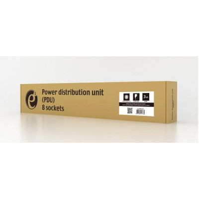 Купити Блок розеток EnerGenie 19" 1U (EG-PDU-014) алюм. корп.,  8 розеток,  16A, 3м, чорний, вилка Schuko
