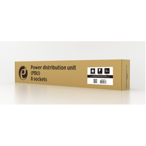 Купити Блок розеток EnerGenie 19" 1U (EG-PDU-014) алюм. корп.,  8 розеток,  16A, 3м, чорний, вилка Schuko