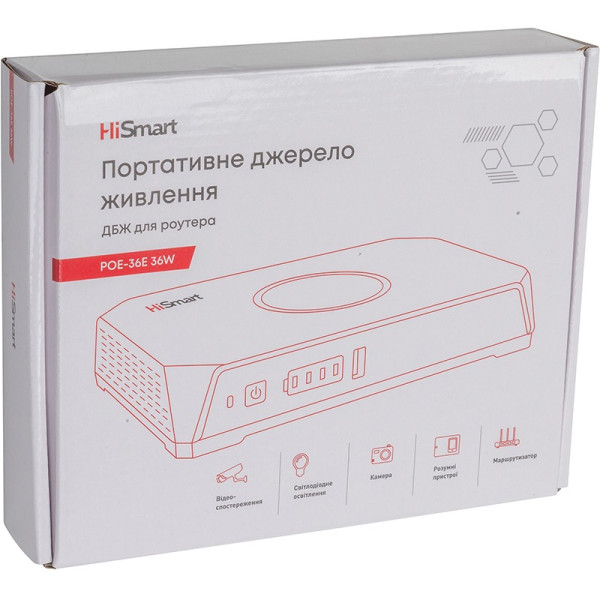 Купити Джерело безперебійного живлення для роутера HiSmart POE-36E 36W